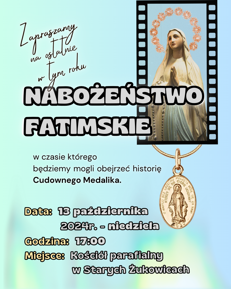 ZAPROSZENIE NA NABOŻEŃSTWO FATIMSKIE