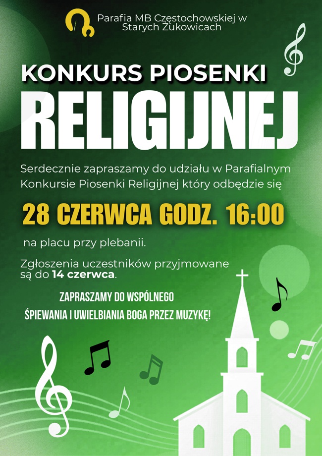Zaproszenie na Konkurs Piosenki Religijnej