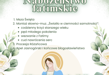 Zaproszenie na Nabożeństwo Fatimskie w lipcu
